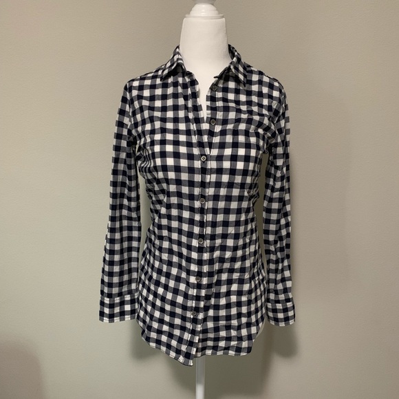 Navy check shirt - worn once - Picture 1 of 4